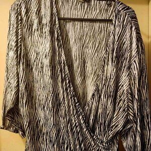 Formal Black and White Blouse